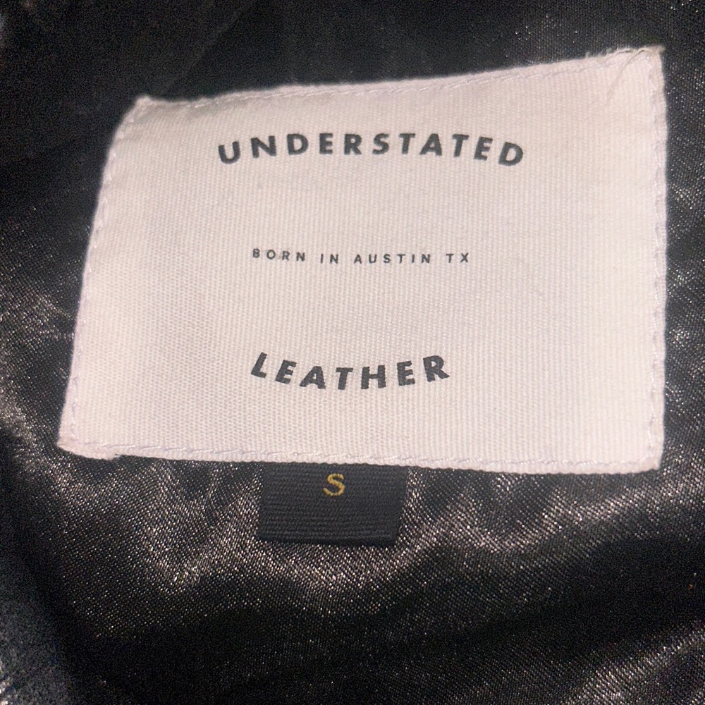 UNDERSTATED LEATHER Jacket with Pink Heart Embroidery “WONT BACK DOWN”🥷🤍 - Picture 7 of 10
